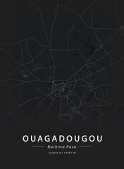 Map of Ouagadougou, Burkina Faso
