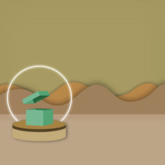 illustration of an background wave with shadow with stage