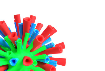 3D Render illustration Flu Corona virus Floating in Fluid Microscopic view Design.