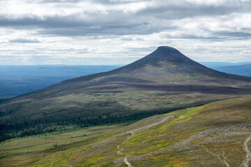 Fototapeta premium Städjan mountain in Idre, Sweden. Mountain looking like a volcano.