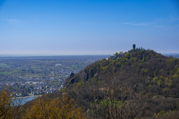 Fototapeta na wymiar The view from a vantage point of the Drachenfels and the Rhine