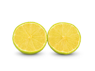 Fototapeta na wymiar lemon slice, clipping path, isolated on a white background