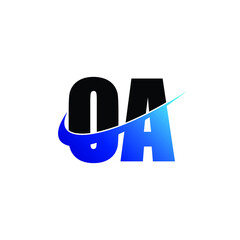 Letter OA simple logo design vector