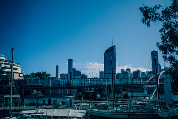 city skyline in the afternoon