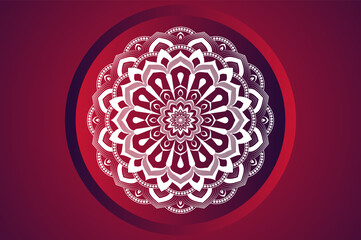 Luxury arabesque ornamental mandala design on gradient background 