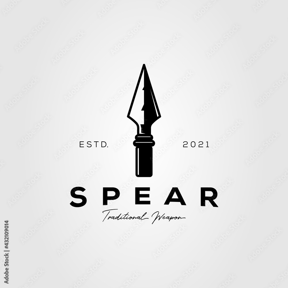 Wall mural sharp spear logo. head arrow lance logo vector illustration design