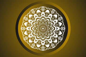Luxury arabesque ornamental mandala design on gradient background 
