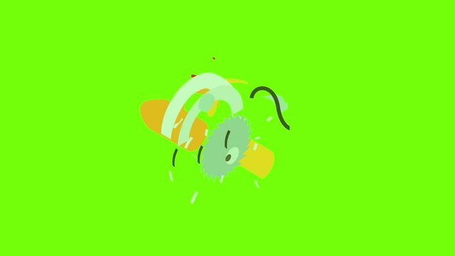 Electric saw icon animation cartoon object on green screen background