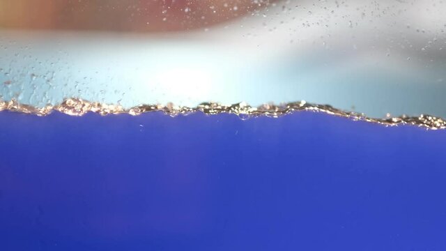 blue water aquarium, wave movement demonstration