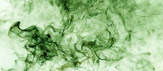 Green smoke on a white background.