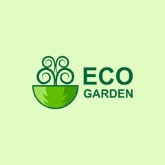 tree eco garden logo template design vector