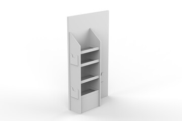 Display stand, retail display stand for product , display stands isolated on white background. 3d illustration