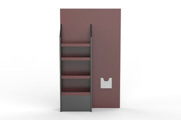 Display stand, retail display stand for product , display stands isolated on white background. 3d illustration