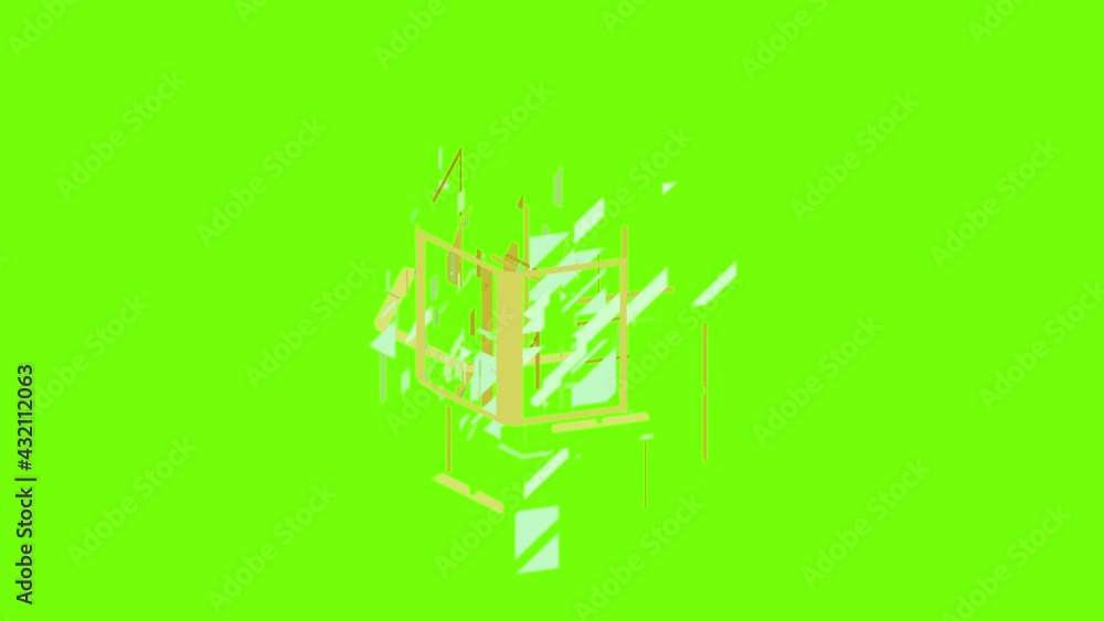 Aufkleber facade window frame icon animation cartoon object on green screen background