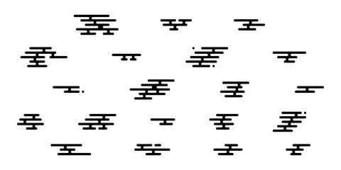 Japanese clouds vector isolated elements. Oriental style geometry simple pattern.