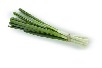 Fresh green onion isolated on white background
