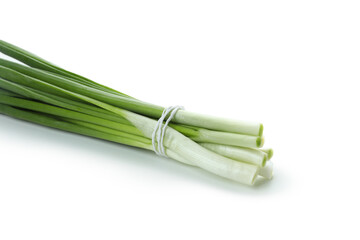 Fresh green onion isolated on white background