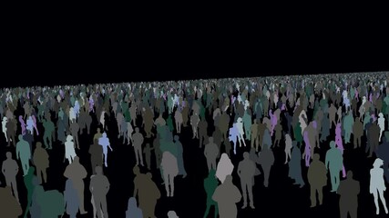 Non socially distanced crowd world festival animation