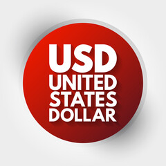 USD - United States Dollar acronym, business concept background
