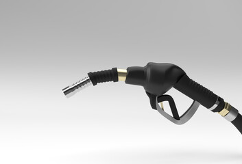 3D Render fuel pump nozzle isolated on Color Background.