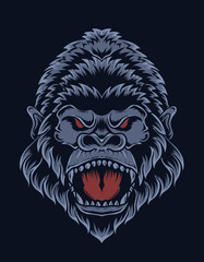 illustration vector isolated gorilla head
