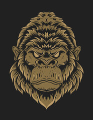 illustration vector isolated gorilla head