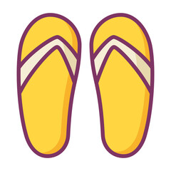 slippers sandal single isolated icon with filled line style