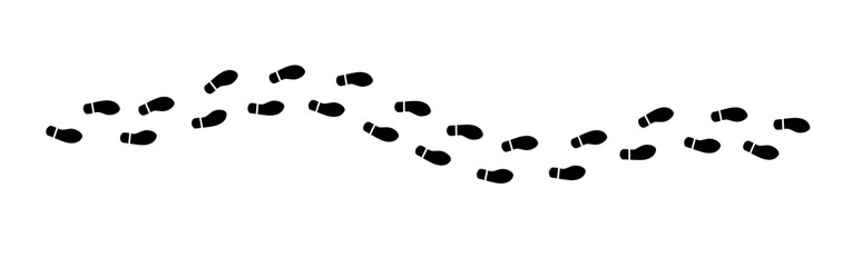 Footsteps. Set of shoeprint icon isolated on white background. Vector illustration.