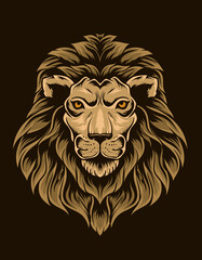 Obraz premium illustration vector isolated lion head