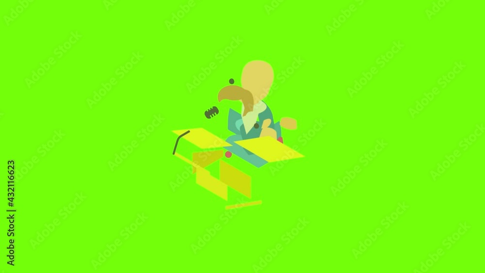 Aufkleber man speaker icon animation cartoon object on green screen background