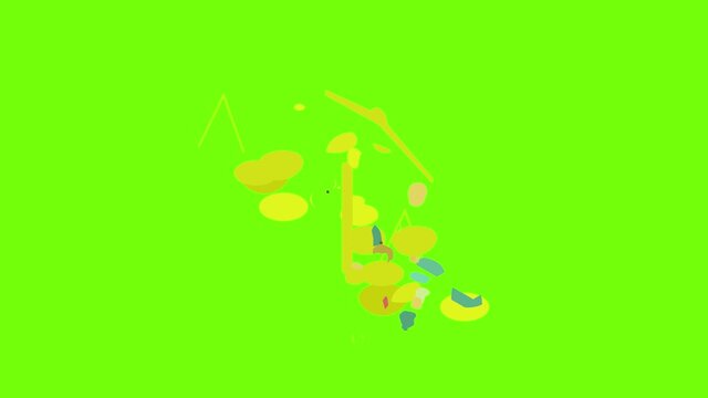 Libra icon animation cartoon object on green screen background