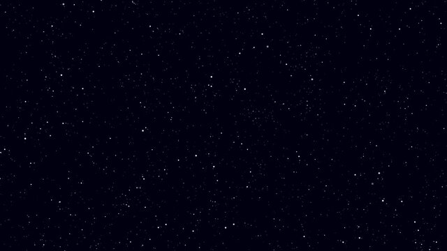 Moving stars in space. Flying stars background. Video. MP4. Twenty seconds.