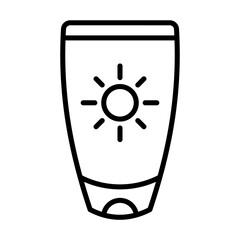 sunblock sunscreen single icon with outline style