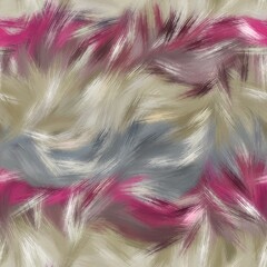 Seamless faux digital paint stroke pattern print. High quality illustration. Procedural painting with realistic brush strokes in bright trendy colors. Abstract art for surface design and print.