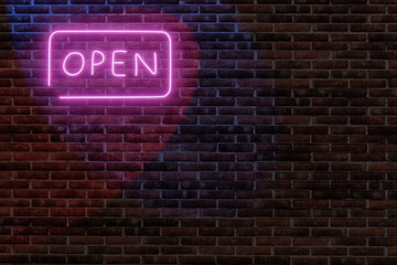 Pink neon open word