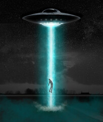 Man wordt ontvoerd door UFO