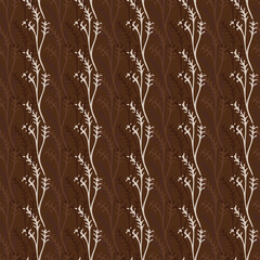 Brown seamless background with tree branches