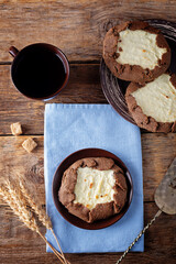 Cottage cheese or ricotta rye breakfast cakes