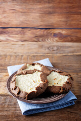 Cottage cheese or ricotta rye breakfast cakes