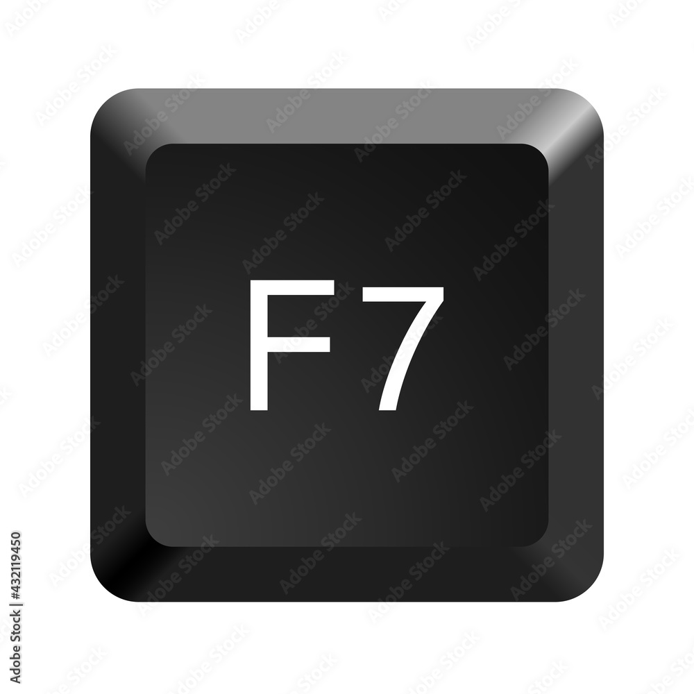 Fototapete key with with f7 symbol. black computer keyboard. button icon vector illustration.