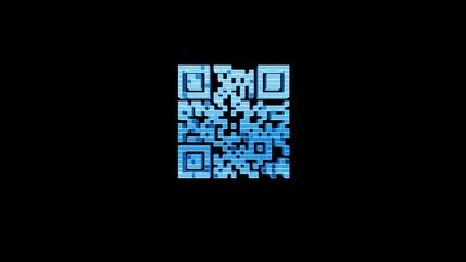 Holographic QR Code With Alpha Channel, Transparent Background, It can be used as an overlay in QR Code Explaining Videos, Graphics, intros, titles, etc. - Powered by Adobe