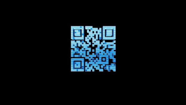 Holographic QR Code With Alpha Channel, Transparent Background, It can be used as an overlay in QR Code Explaining Videos, Graphics, intros, titles, etc.