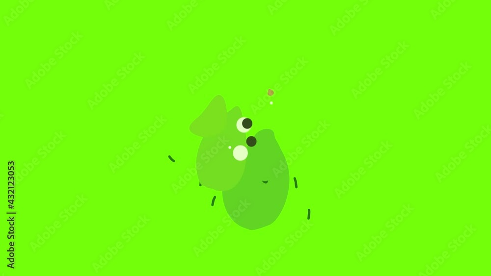 Poster pear icon animation cartoon object on green screen background