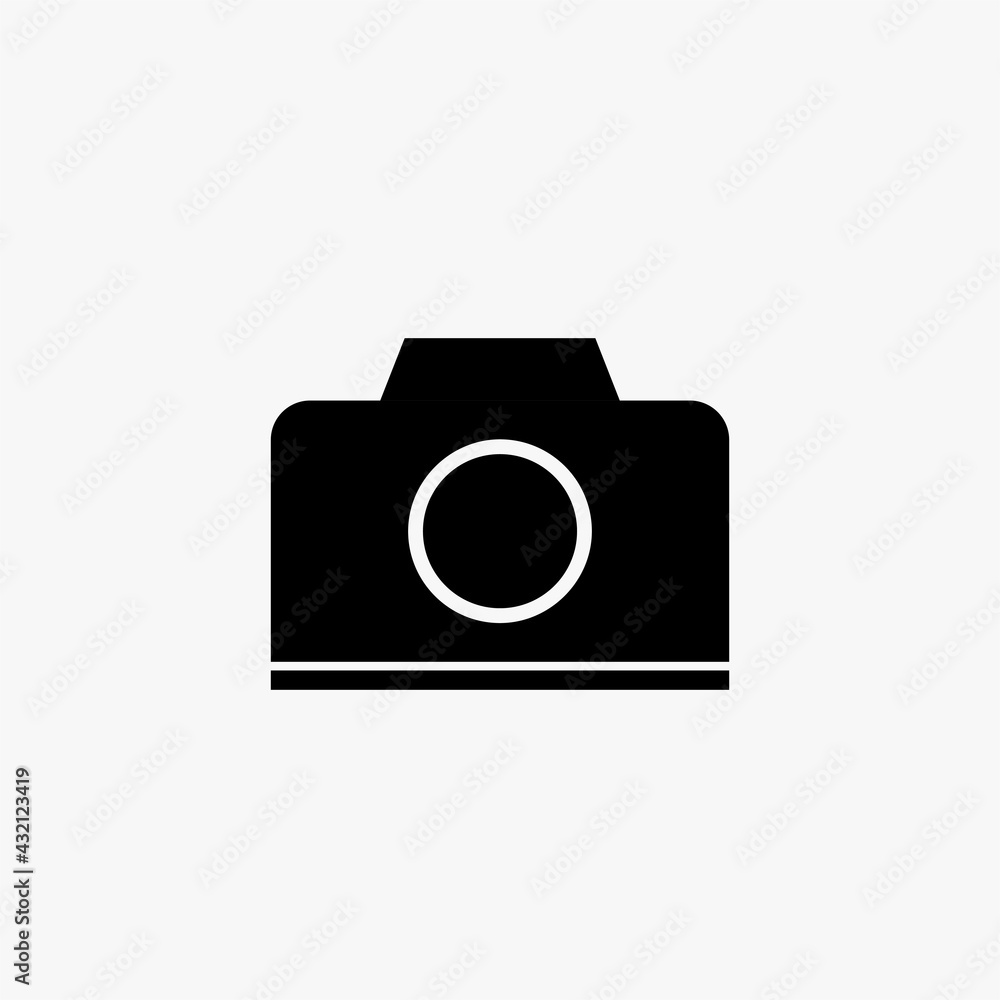 Poster camera icon in trendy flat style isolated on white background. camera symbol for your web site desig