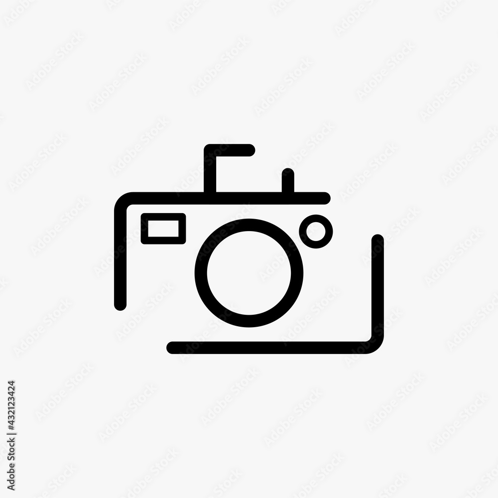 Poster camera icon in trendy flat style isolated on white background. camera symbol for your web site desig