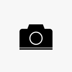 Camera Icon in trendy flat style isolated on white background. Camera symbol for your web site design, logo, app.