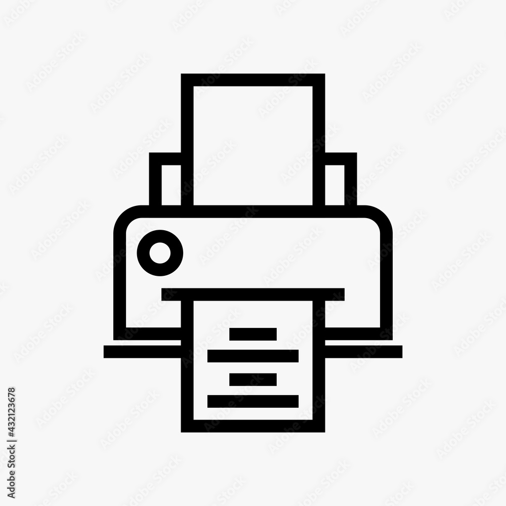 Poster printer icon vector illustration design. vector outline pictogram isolated on white background. coll