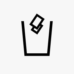 trash icon in trendy flat design. Premium icon vector