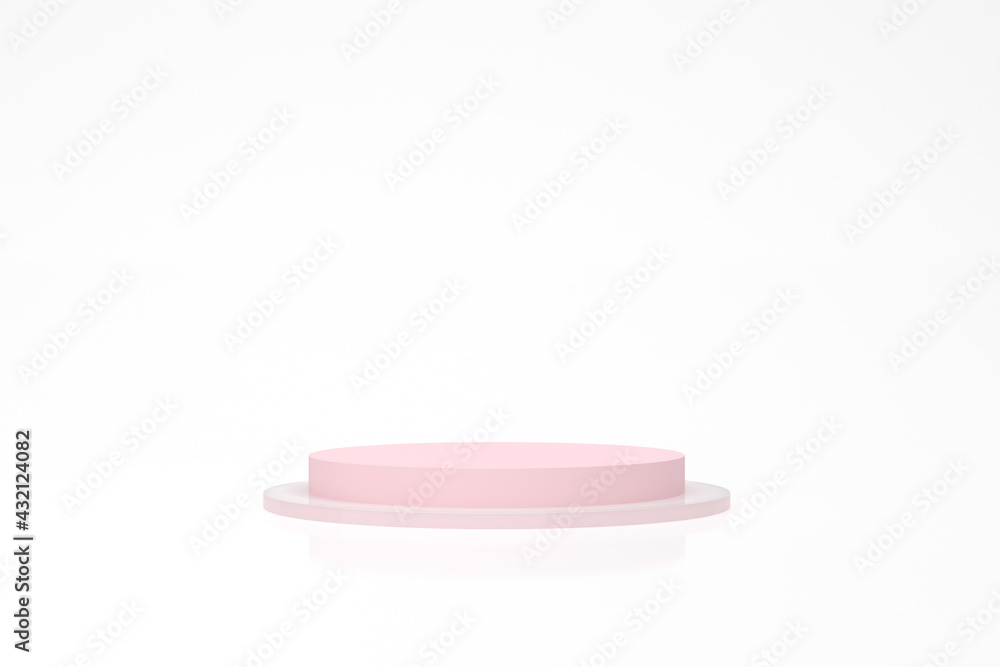 Poster mockup of abstract geometry podium, minimal, product presentation. 3d rendering.