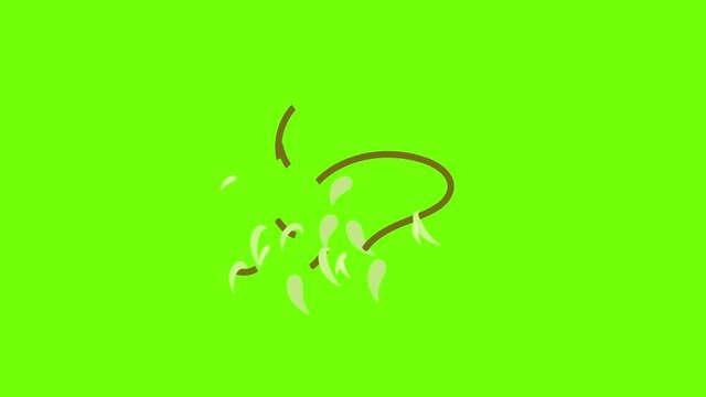 Tooth necklace icon animation cartoon object on green screen background